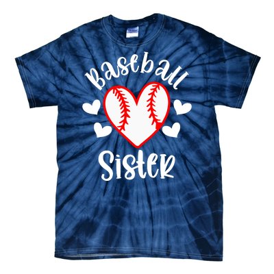 Baseball Sister Game Day Sport Heart Tie-Dye T-Shirt