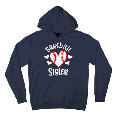 Baseball Sister Game Day Sport Heart Tall Hoodie