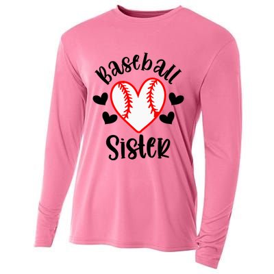 Baseball Sister Game Day Sport Heart Cooling Performance Long Sleeve Crew