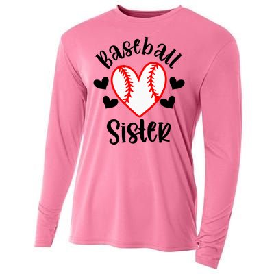 Baseball Sister Game Day Sport Heart Cooling Performance Long Sleeve Crew