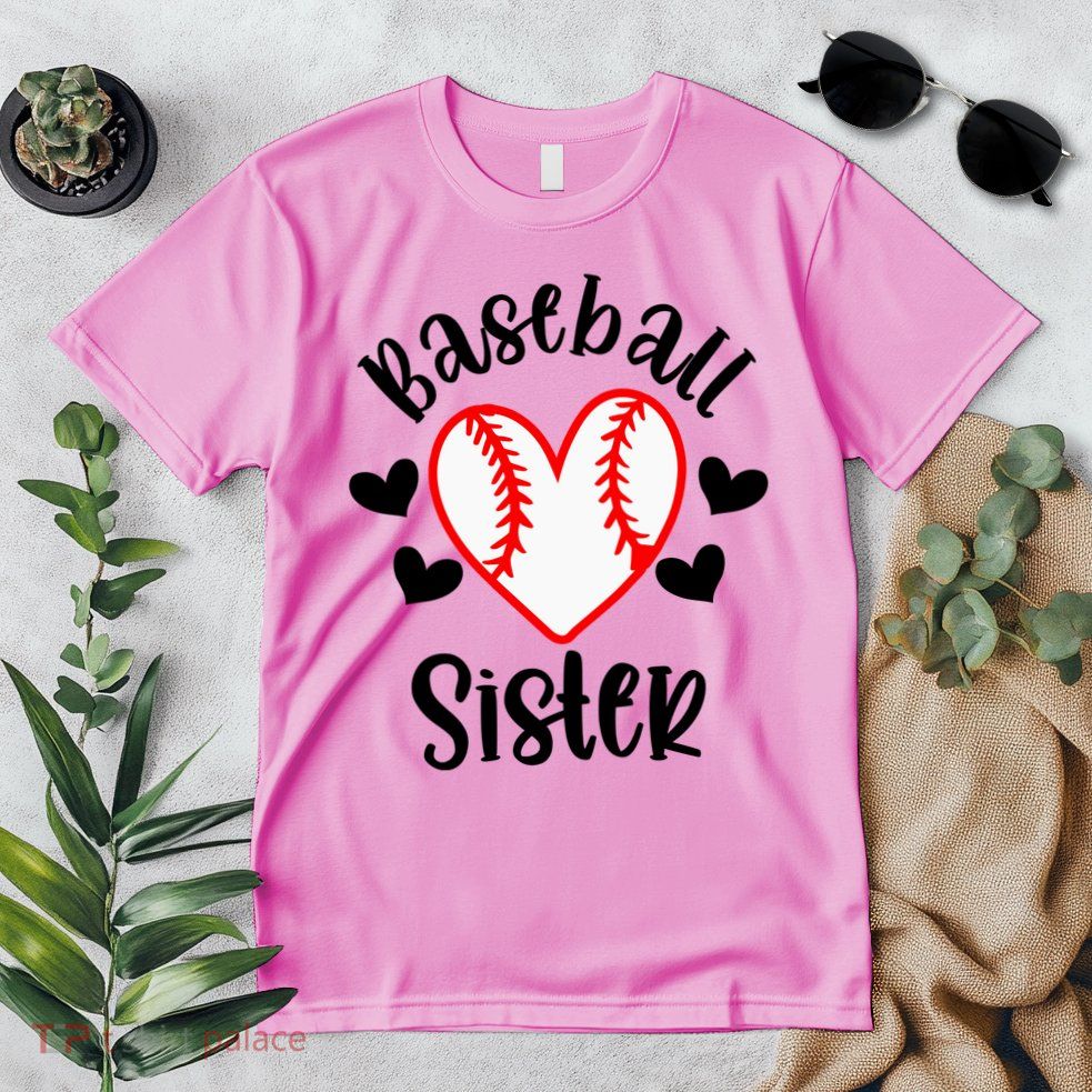 Baseball Sister Game Day Sport Heart Premium T-Shirt