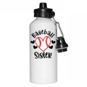 Baseball Sister Game Day Sport Heart Aluminum Water Bottle