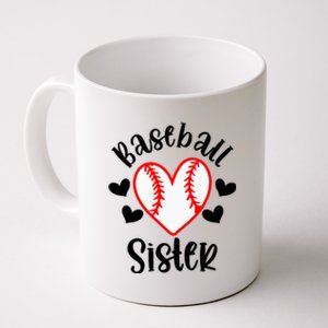 Baseball Sister Game Day Sport Heart Coffee Mug