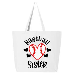 Baseball Sister Game Day Sport Heart 25L Jumbo Tote