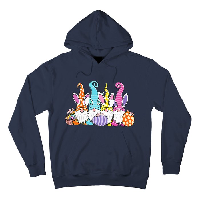 Bunny Spring Gnome Easter Egg Hunting And Basket Hoodie