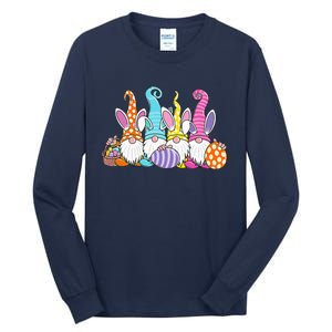 Bunny Spring Gnome Easter Egg Hunting And Basket Tall Long Sleeve T-Shirt