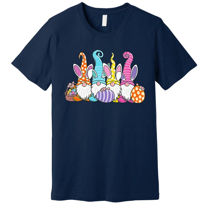 Bunny Spring Gnome Easter Egg Hunting And Basket Premium T-Shirt