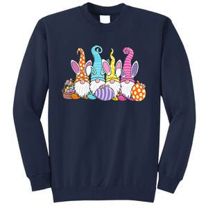 Bunny Spring Gnome Easter Egg Hunting And Basket Tall Sweatshirt