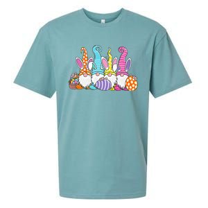 Bunny Spring Gnome Easter Egg Hunting And Basket Sueded Cloud Jersey T-Shirt