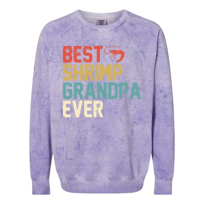 Best Shrimp Grandpa Ever Retro Meaningful Gift Grandpa Funny Gift Meaningful Gif Colorblast Crewneck Sweatshirt