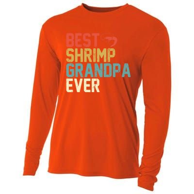 Best Shrimp Grandpa Ever Retro Meaningful Gift Grandpa Funny Gift Meaningful Gif Cooling Performance Long Sleeve Crew