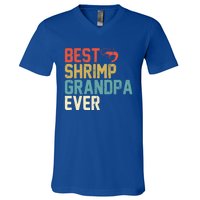 Best Shrimp Grandpa Ever Retro Meaningful Gift Grandpa Funny Gift Meaningful Gif V-Neck T-Shirt