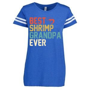 Best Shrimp Grandpa Ever Retro Gift Grandpa Funny Gift Enza Ladies Jersey Football T-Shirt