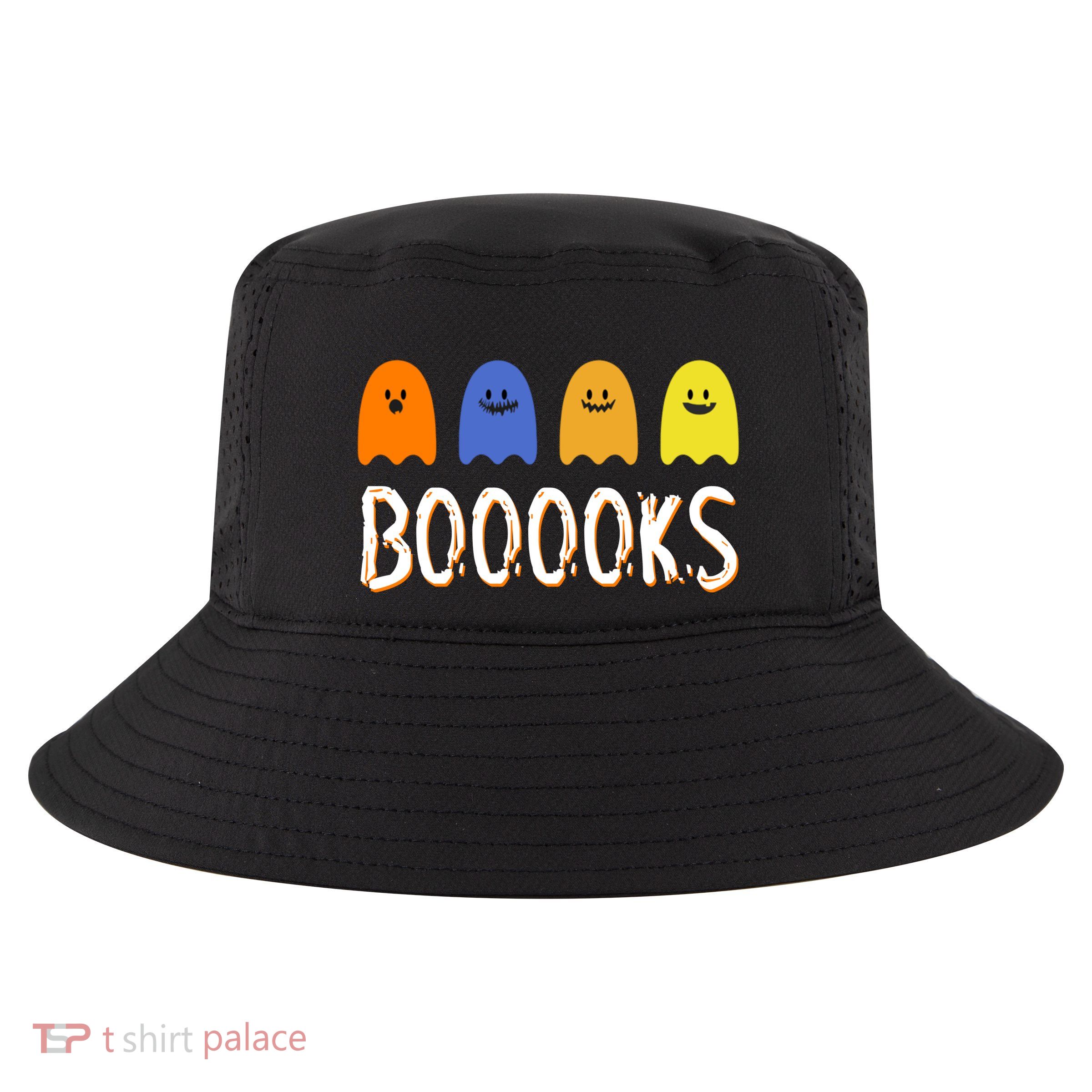 Books Spooky Ghost Funny Halloween Cool Comfort Performance Bucket Hat