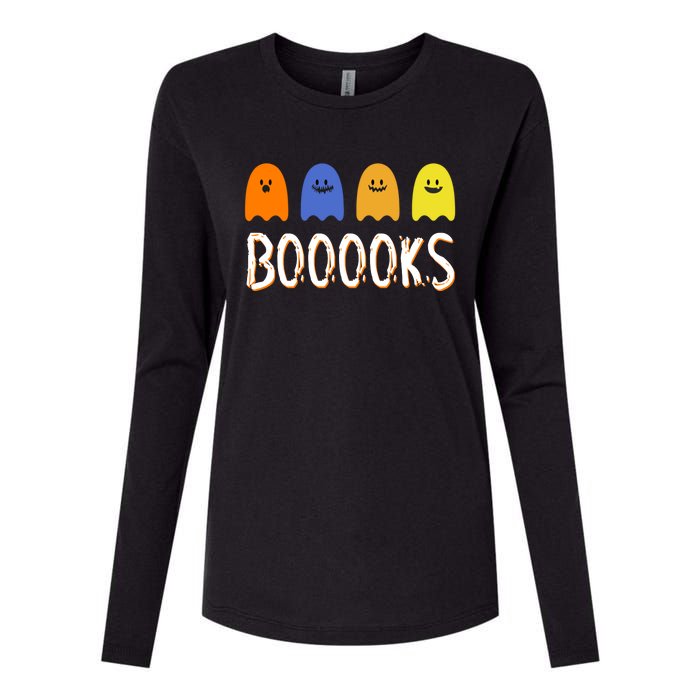 Books Spooky Ghost Funny Halloween Womens Cotton Relaxed Long Sleeve T-Shirt