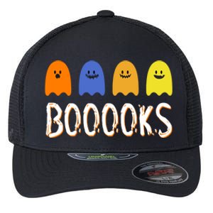 Books Spooky Ghost Funny Halloween Flexfit Unipanel Trucker Cap