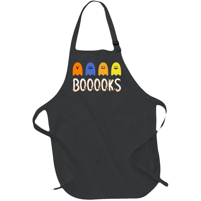 Books Spooky Ghost Funny Halloween Full-Length Apron With Pockets