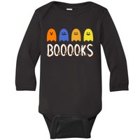 Books Spooky Ghost Funny Halloween Baby Long Sleeve Bodysuit