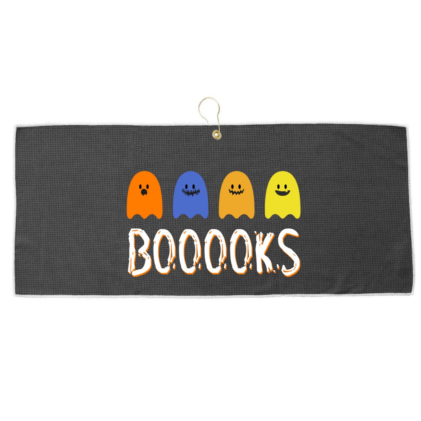 Books Spooky Ghost Funny Halloween Large Microfiber Waffle Golf Towel