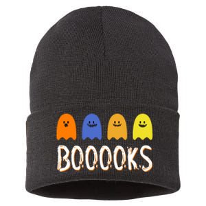 Books Spooky Ghost Funny Halloween Sustainable Knit Beanie