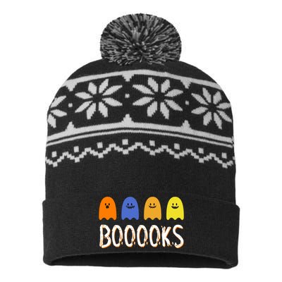 Books Spooky Ghost Funny Halloween USA-Made Snowflake Beanie