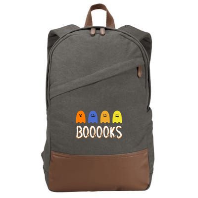 Books Spooky Ghost Funny Halloween Cotton Canvas Backpack