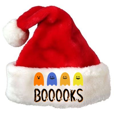 Books Spooky Ghost Funny Halloween Premium Christmas Santa Hat