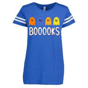 Books Spooky Ghost Funny Halloween Enza Ladies Jersey Football T-Shirt