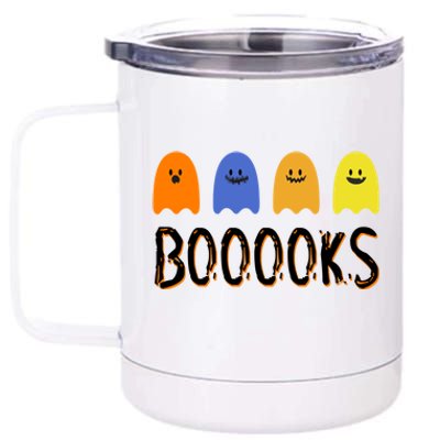 Books Spooky Ghost Funny Halloween 12 oz Stainless Steel Tumbler Cup