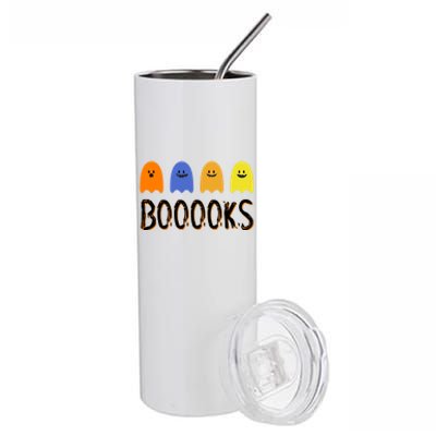 Books Spooky Ghost Funny Halloween Stainless Steel Tumbler