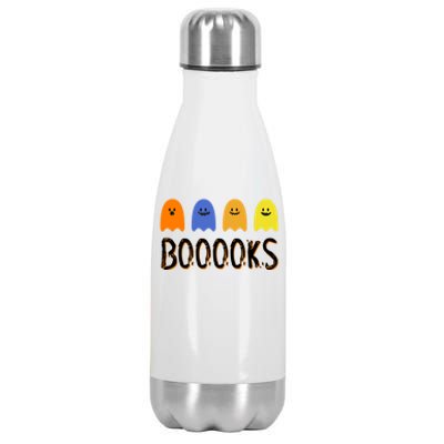 Books Spooky Ghost Funny Halloween Stainless Steel Insulated Water Bottle