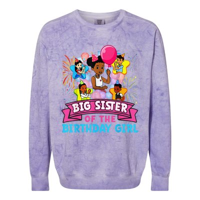 Big Sister GracieS Corner Birthday Dolls Cute Party Gift Colorblast Crewneck Sweatshirt