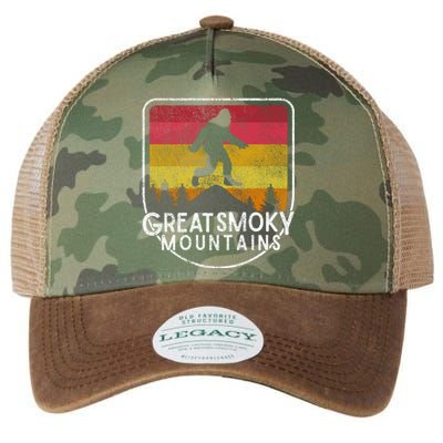 Bigfoot Sasquatch Great Smoky Mountains National Park Gift Legacy Tie Dye Trucker Hat