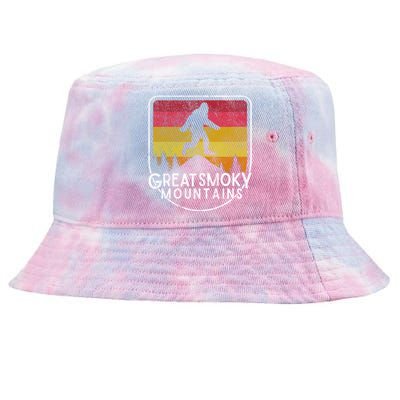 Bigfoot Sasquatch Great Smoky Mountains National Park Gift Tie-Dyed Bucket Hat