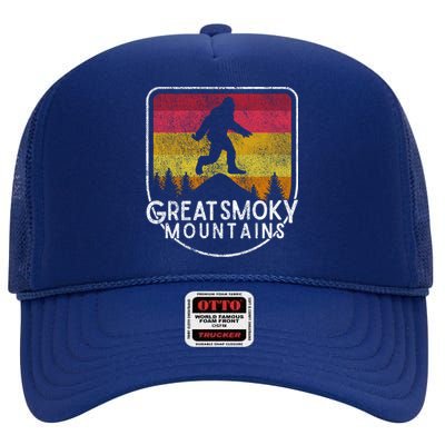 Bigfoot Sasquatch Great Smoky Mountains National Park Gift High Crown Mesh Back Trucker Hat