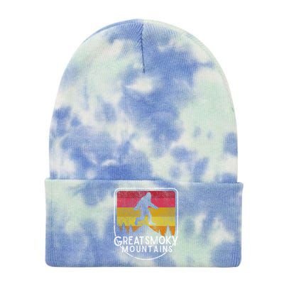 Bigfoot Sasquatch Great Smoky Mountains National Park Gift Tie Dye 12in Knit Beanie