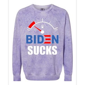 Biden Sucks Gas Tank On Empty E Colorblast Crewneck Sweatshirt