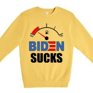 Biden Sucks Gas Tank On Empty E Premium Crewneck Sweatshirt