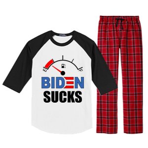 Biden Sucks Gas Tank On Empty E Raglan Sleeve Pajama Set