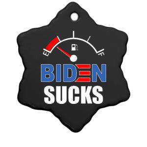 Biden Sucks Gas Tank On Empty E Ceramic Star Ornament