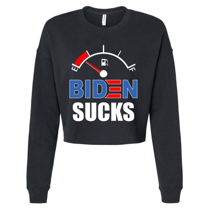 Biden Sucks Gas Tank On Empty E Cropped Pullover Crew