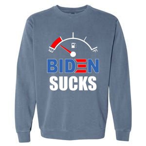 Biden Sucks Gas Tank On Empty E Garment-Dyed Sweatshirt