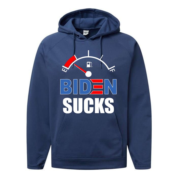 Biden Sucks Gas Tank On Empty E Performance Fleece Hoodie