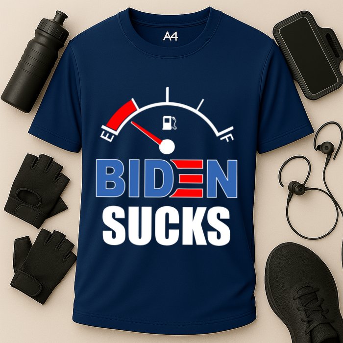 Biden Sucks Gas Tank On Empty E Cooling Performance Crew T-Shirt