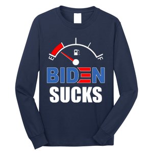 Biden Sucks Gas Tank On Empty E Long Sleeve Shirt