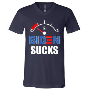 Biden Sucks Gas Tank On Empty E V-Neck T-Shirt