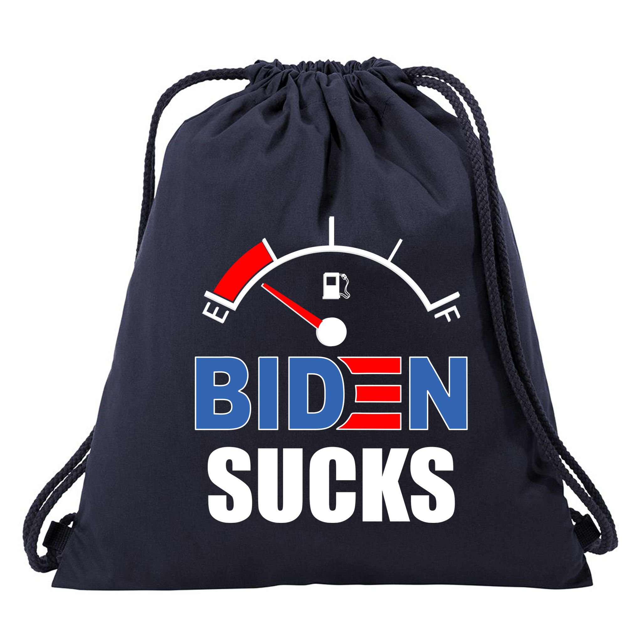Biden Sucks Gas Tank On Empty E Drawstring Bag