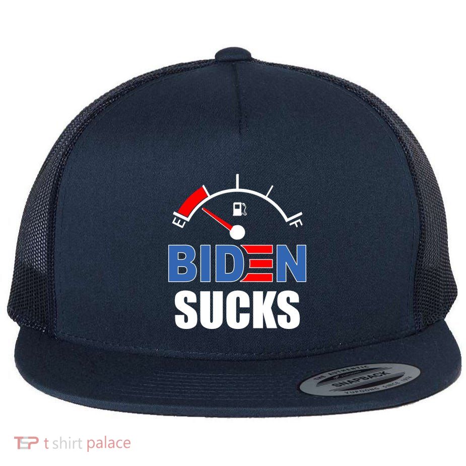 Biden Sucks Gas Tank On Empty E Flatbill Hat
