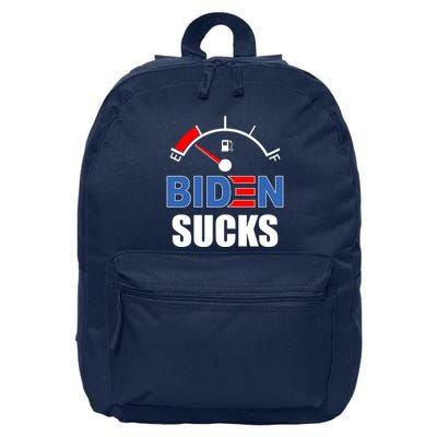Biden Sucks Gas Tank On Empty E 16 in Basic Backpack
