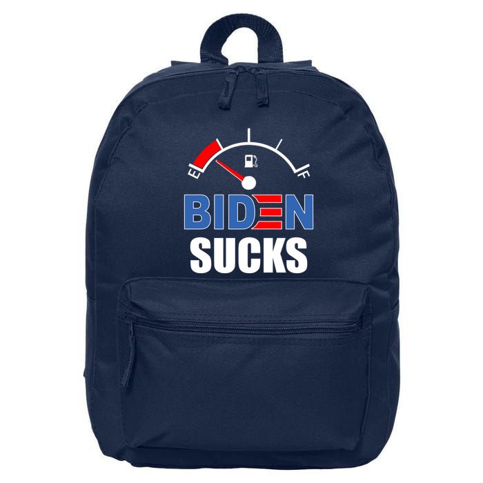 Biden Sucks Gas Tank On Empty E 16 in Basic Backpack